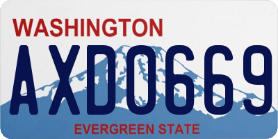 WA license plate AXD0669