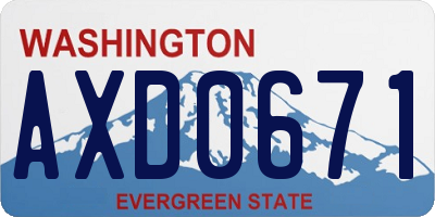 WA license plate AXD0671