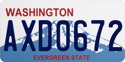 WA license plate AXD0672