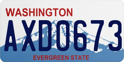WA license plate AXD0673
