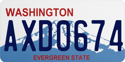 WA license plate AXD0674