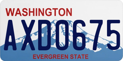 WA license plate AXD0675