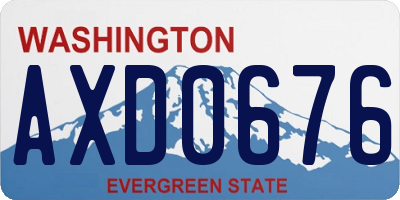 WA license plate AXD0676