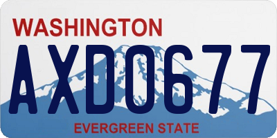 WA license plate AXD0677