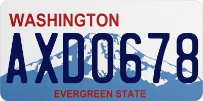WA license plate AXD0678
