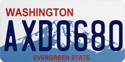 WA license plate AXD0680