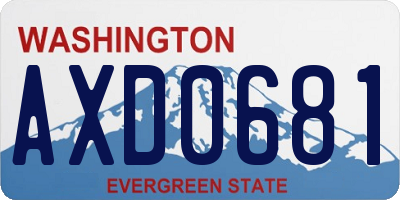 WA license plate AXD0681