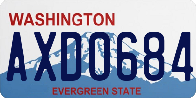 WA license plate AXD0684