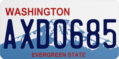 WA license plate AXD0685