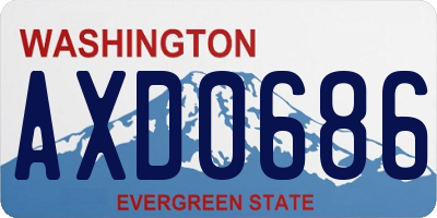 WA license plate AXD0686