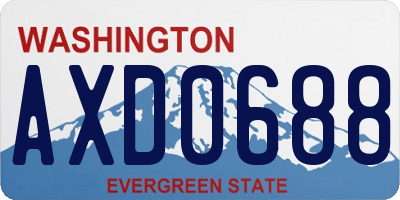 WA license plate AXD0688