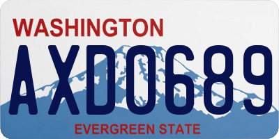 WA license plate AXD0689