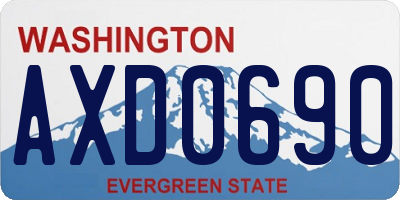 WA license plate AXD0690