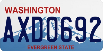 WA license plate AXD0692