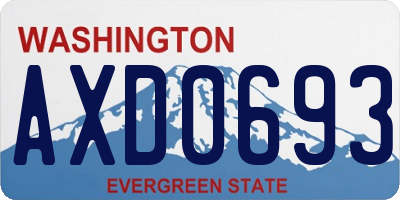 WA license plate AXD0693
