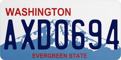 WA license plate AXD0694