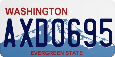 WA license plate AXD0695