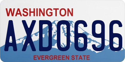 WA license plate AXD0696