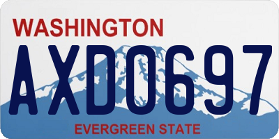 WA license plate AXD0697