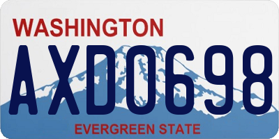 WA license plate AXD0698