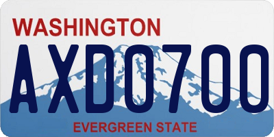 WA license plate AXD0700