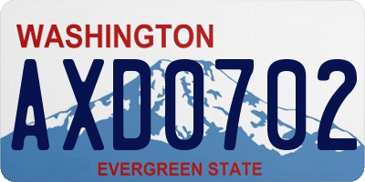 WA license plate AXD0702