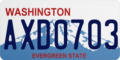 WA license plate AXD0703