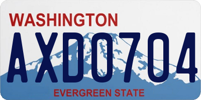 WA license plate AXD0704