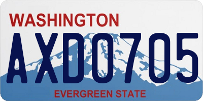 WA license plate AXD0705