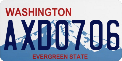 WA license plate AXD0706