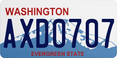 WA license plate AXD0707