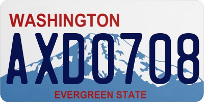 WA license plate AXD0708