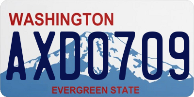 WA license plate AXD0709