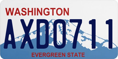 WA license plate AXD0711