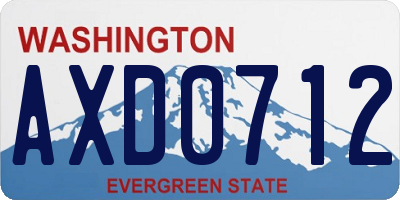 WA license plate AXD0712