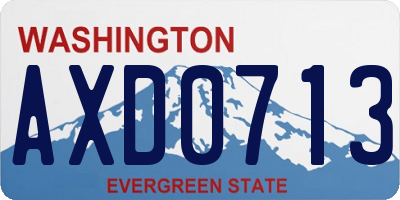 WA license plate AXD0713