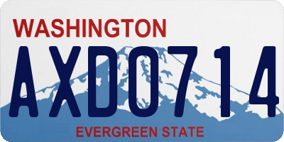 WA license plate AXD0714
