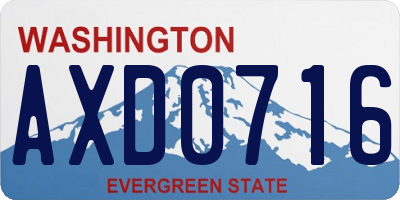 WA license plate AXD0716