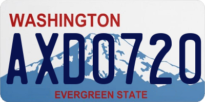 WA license plate AXD0720