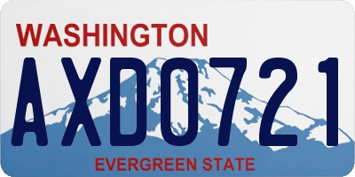 WA license plate AXD0721