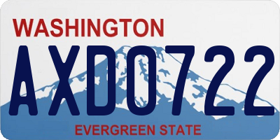 WA license plate AXD0722