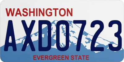 WA license plate AXD0723