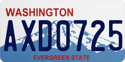 WA license plate AXD0725