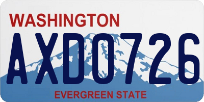WA license plate AXD0726