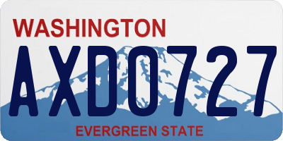 WA license plate AXD0727