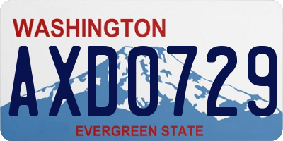 WA license plate AXD0729