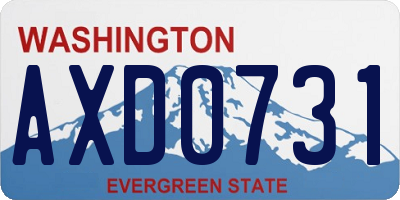 WA license plate AXD0731