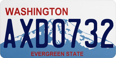 WA license plate AXD0732