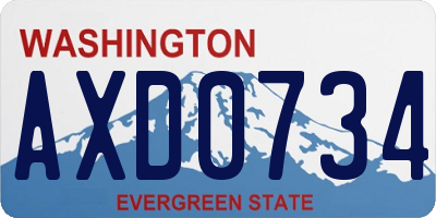 WA license plate AXD0734