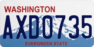 WA license plate AXD0735